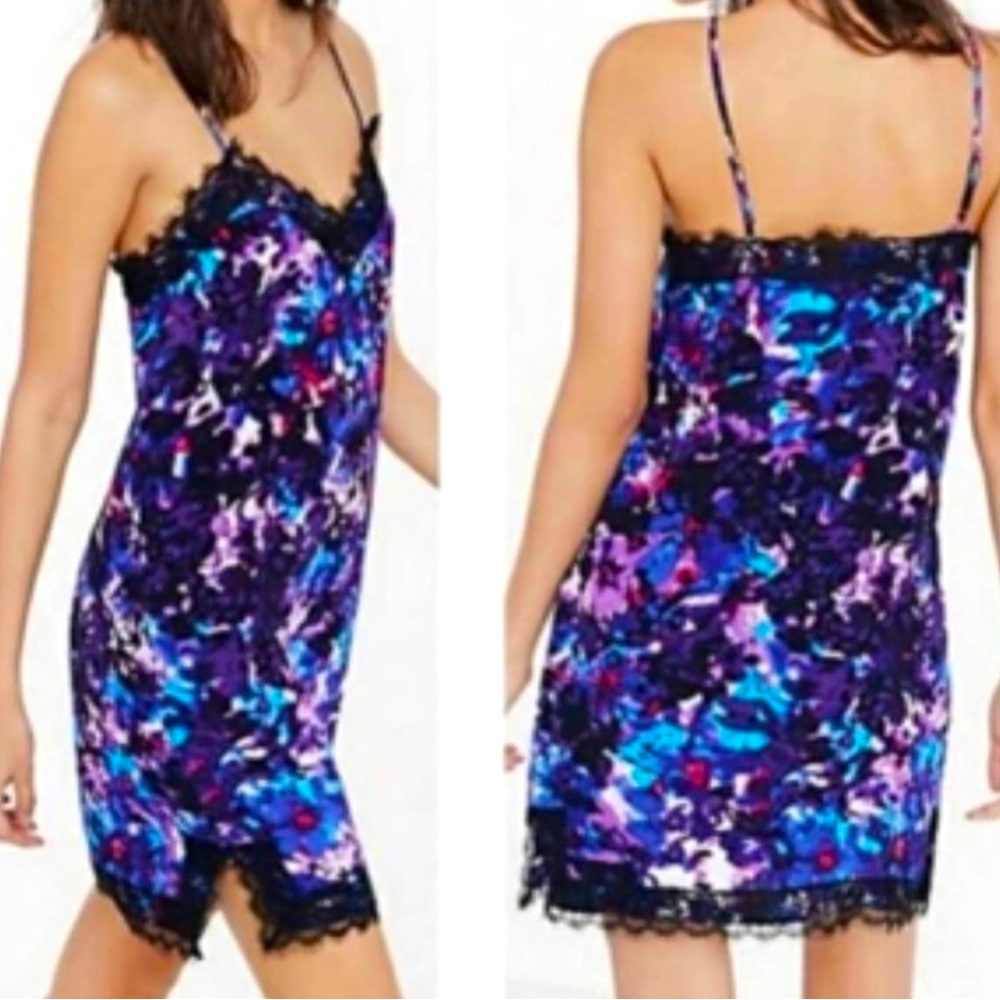 Express Slip Dress with Purple Print
